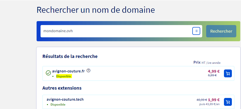 Achat nom de domaine et hébergement - Création site internet Achat nom de domaine et hébergement - Création site internet
